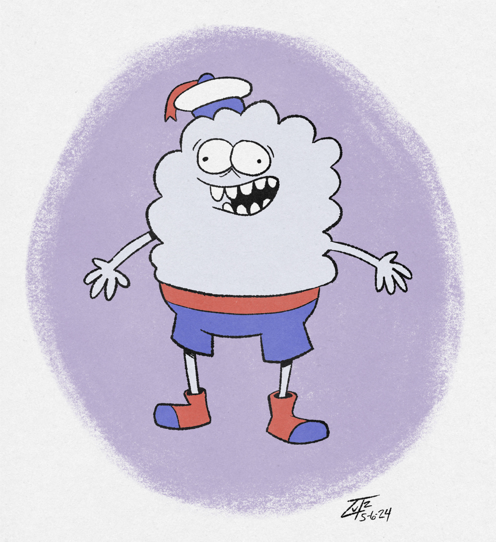 I had a dream about the Staypuft marshmallow man except he looked like this.